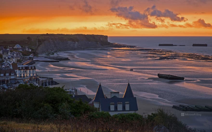 Mulberry Harbour in Arromanches-les-Bains, Normandy, France