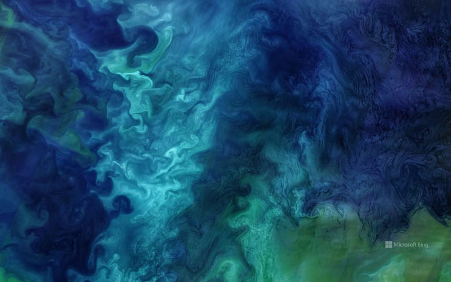 Blooms of phytoplankton in the Chukchi Sea off the coast of Alaska, USA