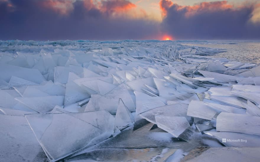 Hummock ice on Lake Peipus in Estonia