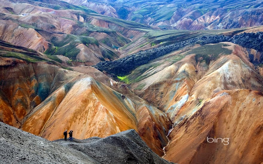 Colorful rhyolite peaks in the Landmannalaugar region of Iceland