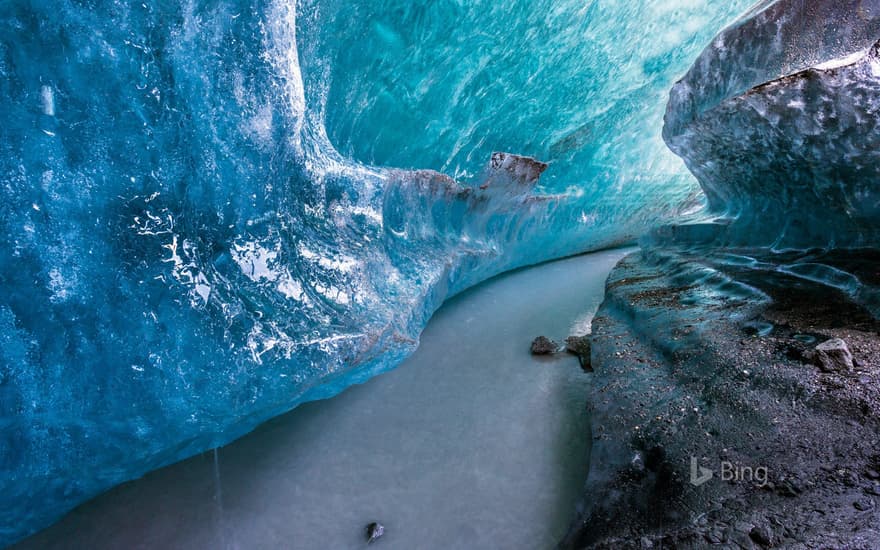 An ice tunnel inside Matanuska Glacier, Alaska