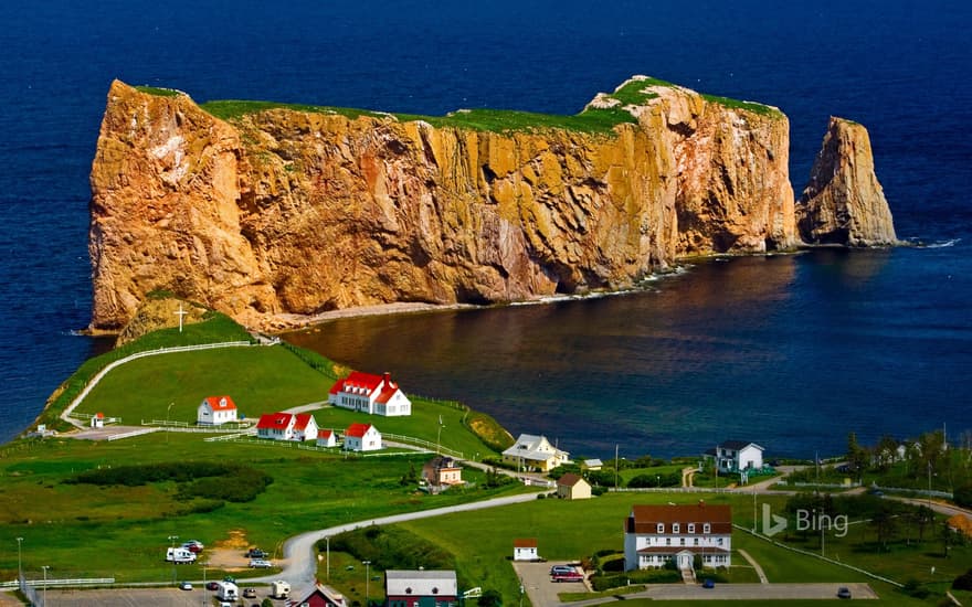 Percé Rock in Gaspé Peninsula, Quebec, Canada