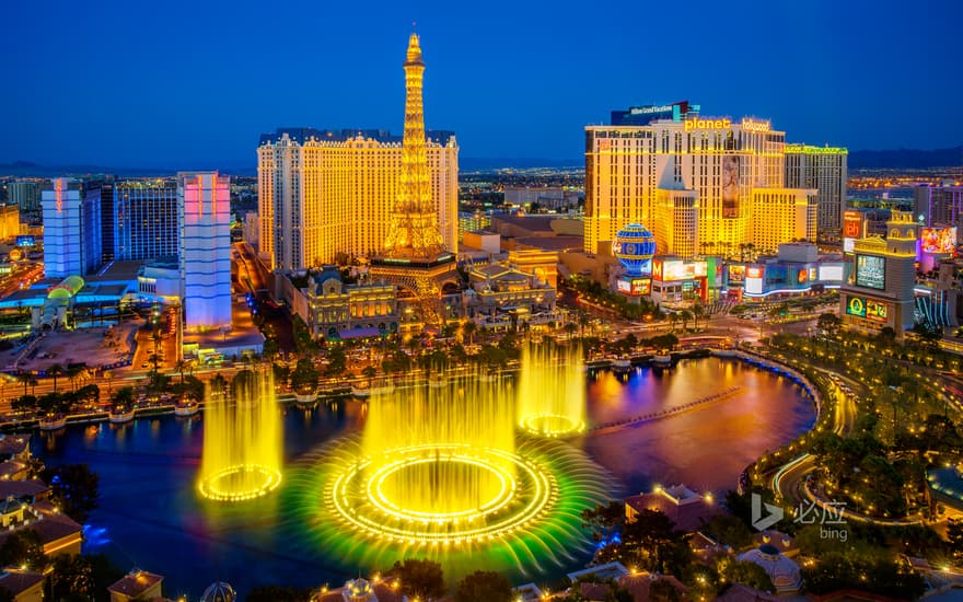 Las Vegas, USA, the entire Las Vegas Strip landscape belt